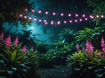 glowing garden oasis created