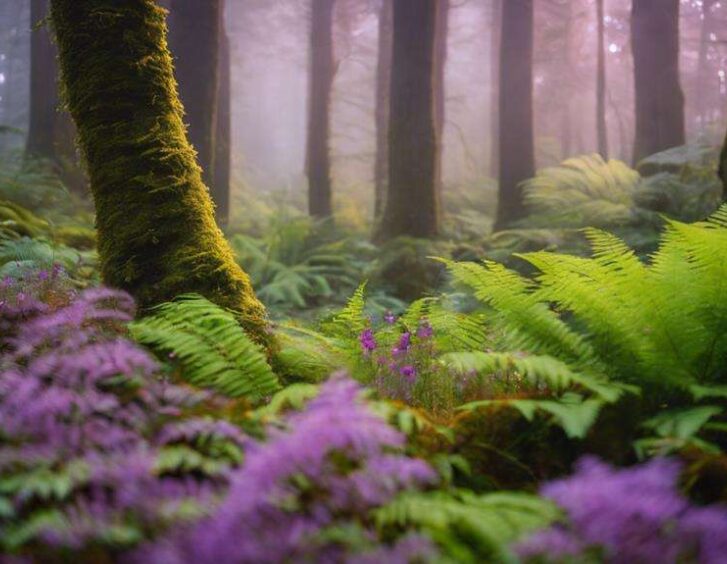 lush wildflowers in shade lush wildflowers in shade