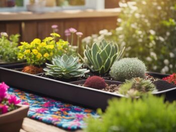 organize garden with trays