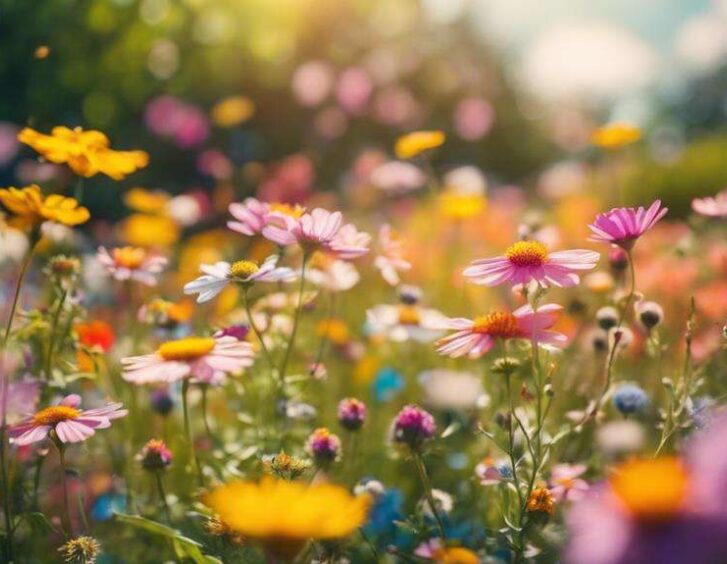 vibrant wildflowers bloom brightly vibrant wildflowers bloom brightly